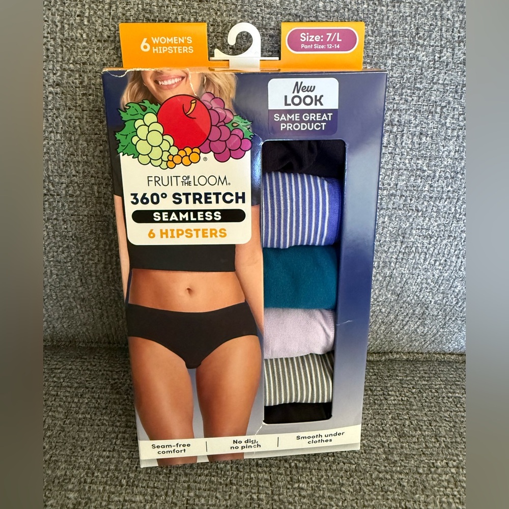Fruit of the Loom Women's Seamless Hipsters NEW Multi-Color Pack Size 7/L